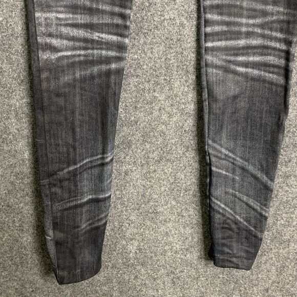 Unbranded Printed Jeggings Leggings S Faux Denim Distressed Black Stretch Real - Picture 8 of 9